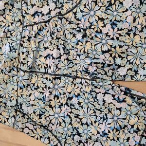 Kensie Floral Activewear Set - Black, Yellow, Blue